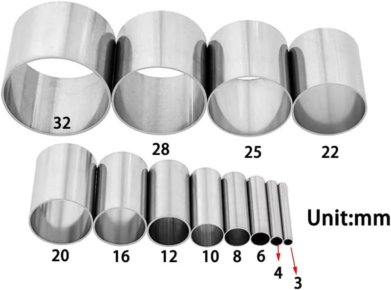 URIMPAVIDO 12PCS Stainless Steel Clay Cutter Round Circle Shape Cutter Ceramics Dotting Baking Ring Mold Cutter for Polymer Clay Pottery Handmade DIY Craft (12) - Image 4